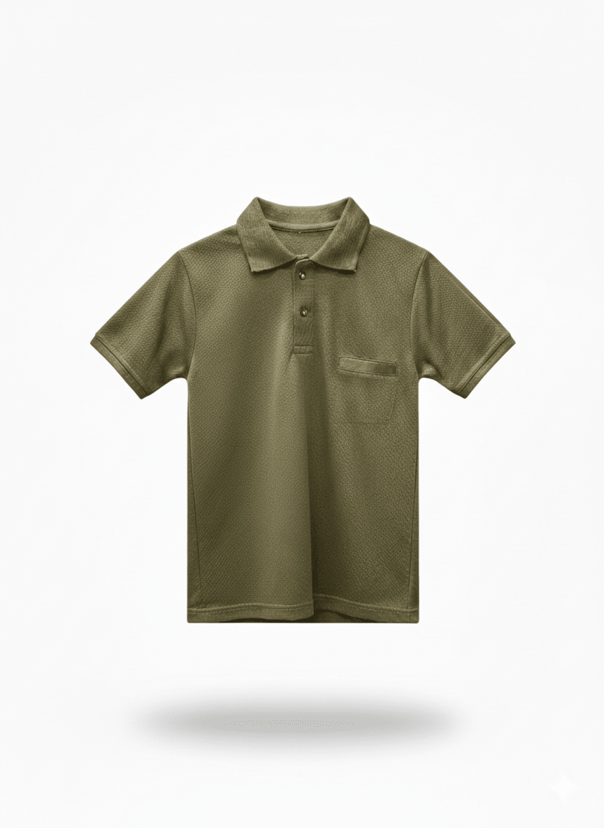 Kids Popcorn Fabric Polo T-Shirt – Soft & Stylish - Raab.pk