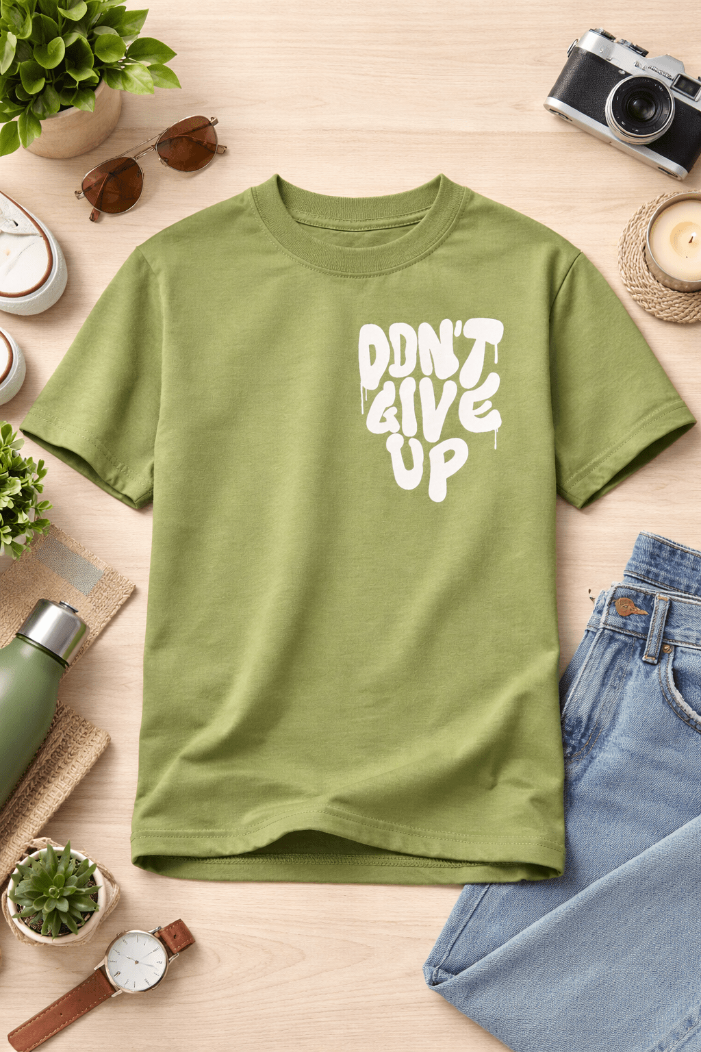 Kids Premium “Don’t Give Up” Graphic T-Shirt – Summer Collection - Raab.pk