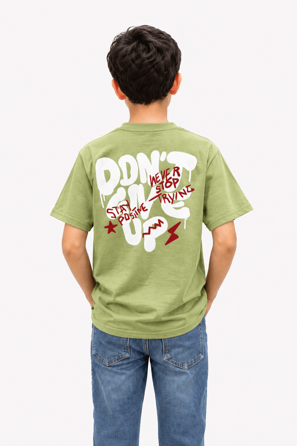 Kids Premium “Don’t Give Up” Graphic T-Shirt – Summer Collection - Raab.pk