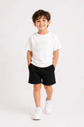 Kids Premium Drop Shoulder Stretch T-Shirt – Los Angeles Embossed Design - Raab.pk