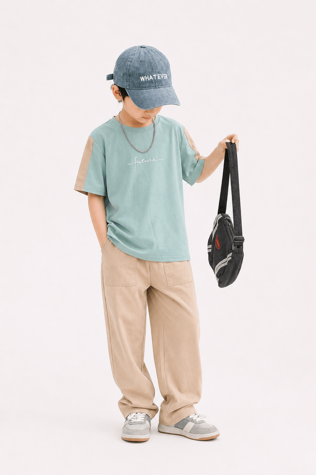Kids Summer Casual Outfit – “Future” T-Shirt & Relaxed Pants Set - Raab.pk