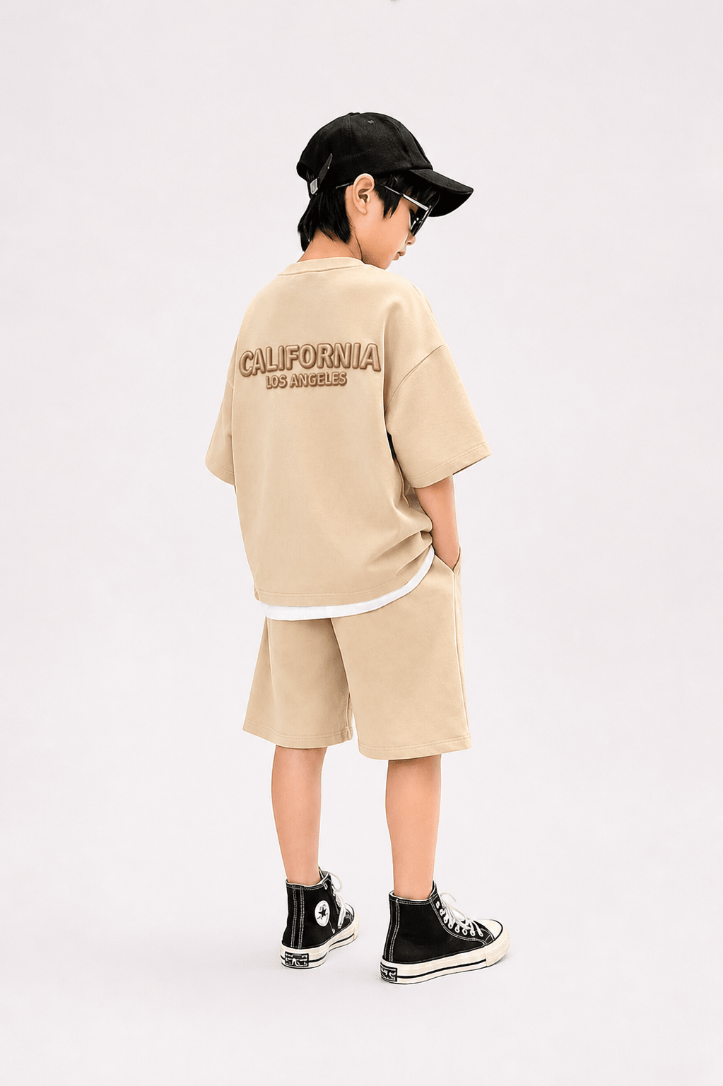 Kids Summer Streetwear Set – California Printed T-Shirt & Shorts - Raab.pk