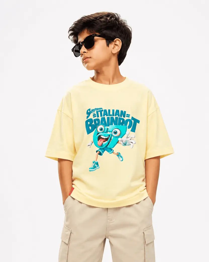 Pack of 2 Boys Drop Shoulder Printed T-Shirts (1 to 15 Years) – Trendy Oversized Tees - Raab.pk