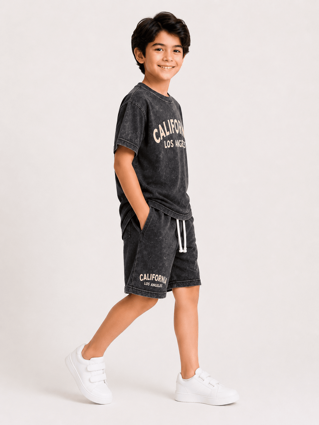RAAB California Los Angeles Co-Ord Set for Kids – Premium Soft Terry Summer Wear (1 to 10 Years) - Raab.pk