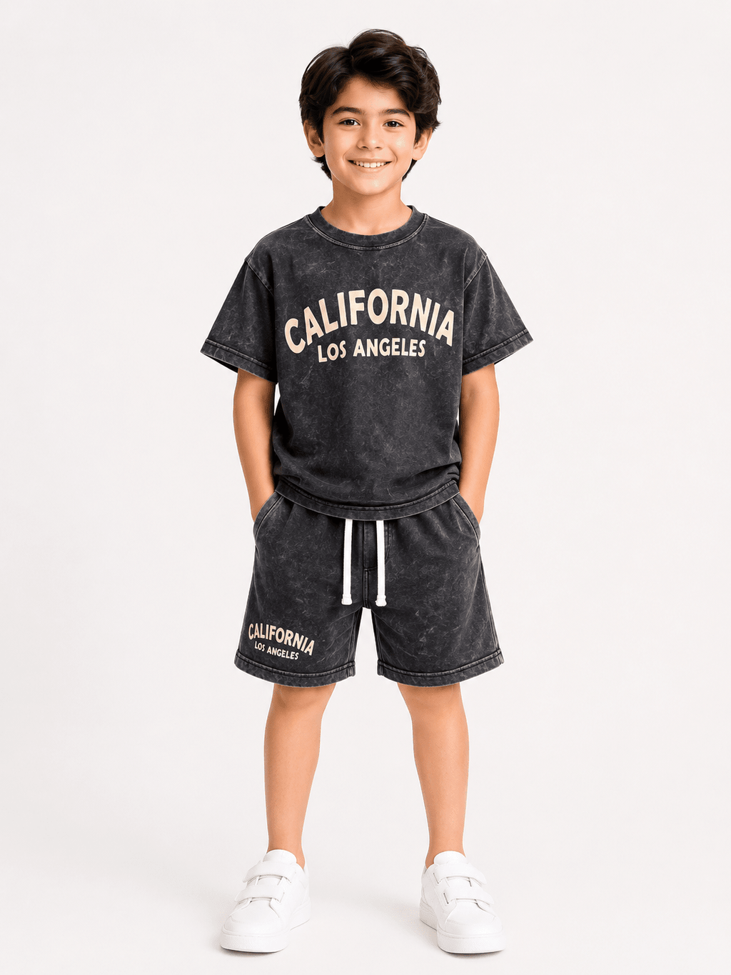 RAAB California Los Angeles Co-Ord Set for Kids – Premium Soft Terry Summer Wear (1 to 10 Years) - Raab.pk