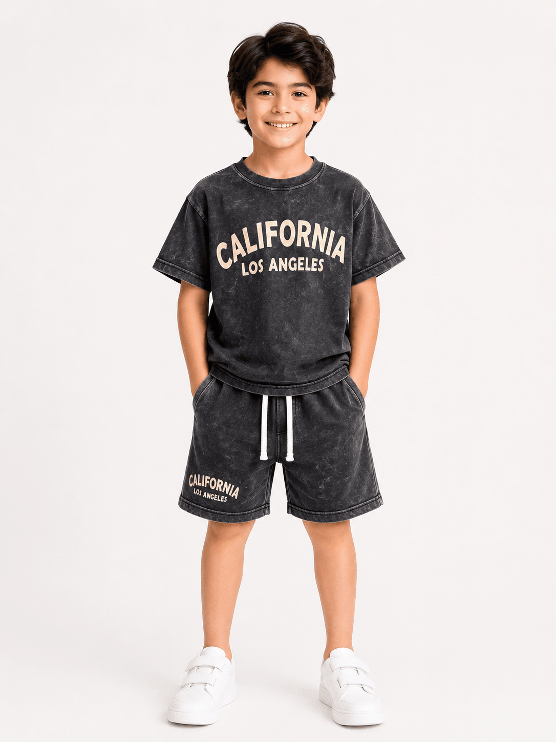 RAAB California Los Angeles Co-Ord Set for Kids – Premium Soft Terry Summer Wear (1 to 10 Years) - Raab.pk