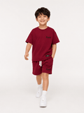 RAAB Kids Maroon T-Shirt & Shorts Co-Ord Set – Lightweight Summer Outfit for Boys (1-8 Years) - Raab.pk