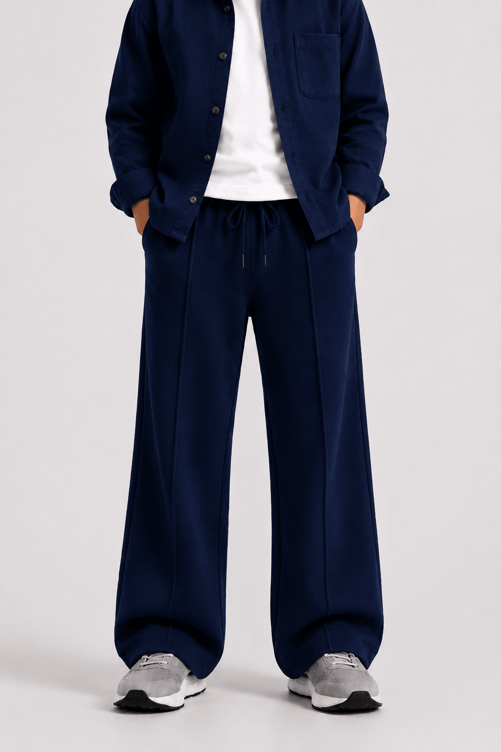Raab Kids Navy Blue Baggy Trouser (3 - 12 Years) - Premium Cotton Blend, Modern Fit, All - Day Comfort - Raab.pk