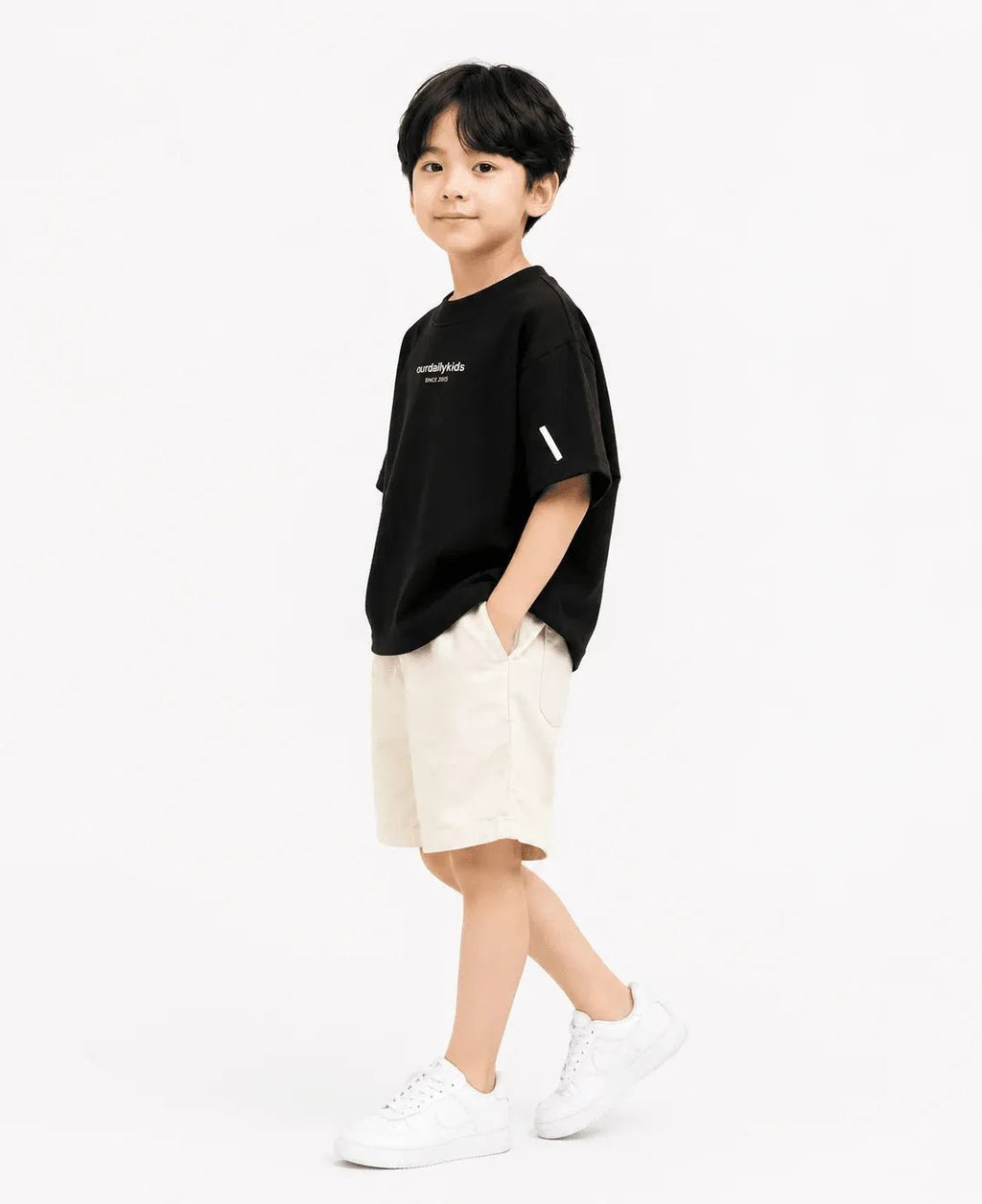 RAAB Kids "ourdailykids" Printed Drop Shoulder T-Shirt & Shorts Set (1 to 10 Years) - Raab.pk