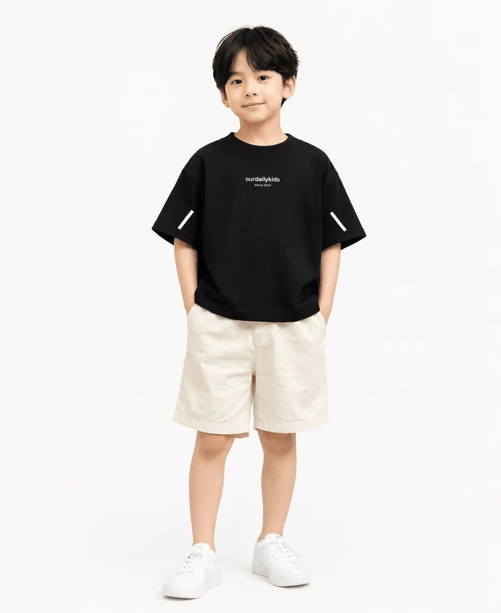 RAAB Kids "ourdailykids" Printed Drop Shoulder T-Shirt & Shorts Set (1 to 10 Years) - Raab.pk