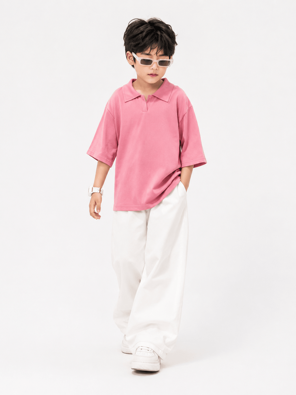 RAAB Kids Premium Polo Co-Ord Set | French Terry Baggy Trouser Outfit | 3-15 Years - Raab.pk