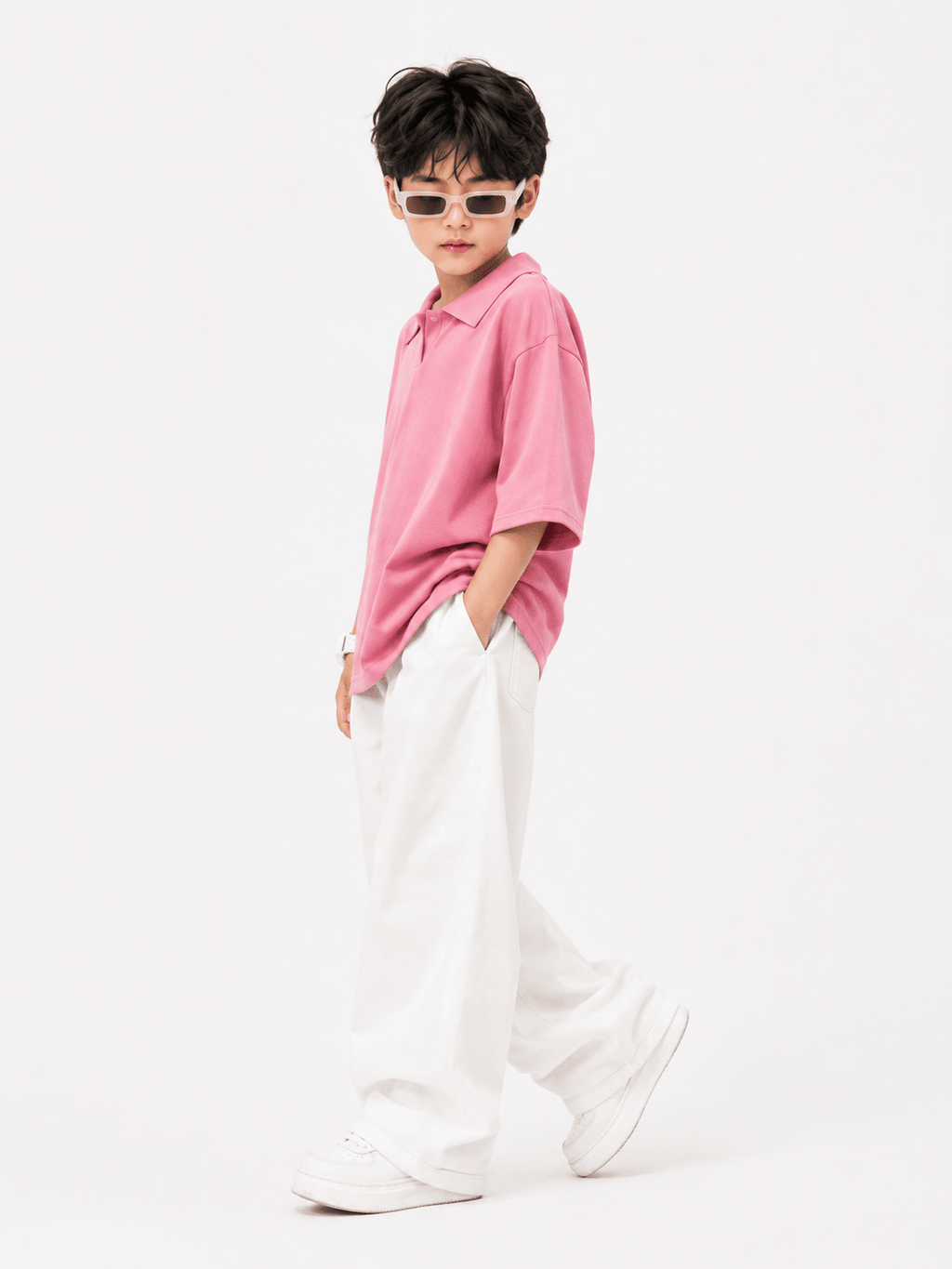 RAAB Kids Premium Polo Co-Ord Set | French Terry Baggy Trouser Outfit | 3-15 Years - Raab.pk