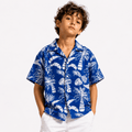 RAAB Kids Tropical Blue Printed Half Sleeve Shirt – Premium China Poly Cotton Summer Casual Shirt (1-14 Years) - Raab.pk
