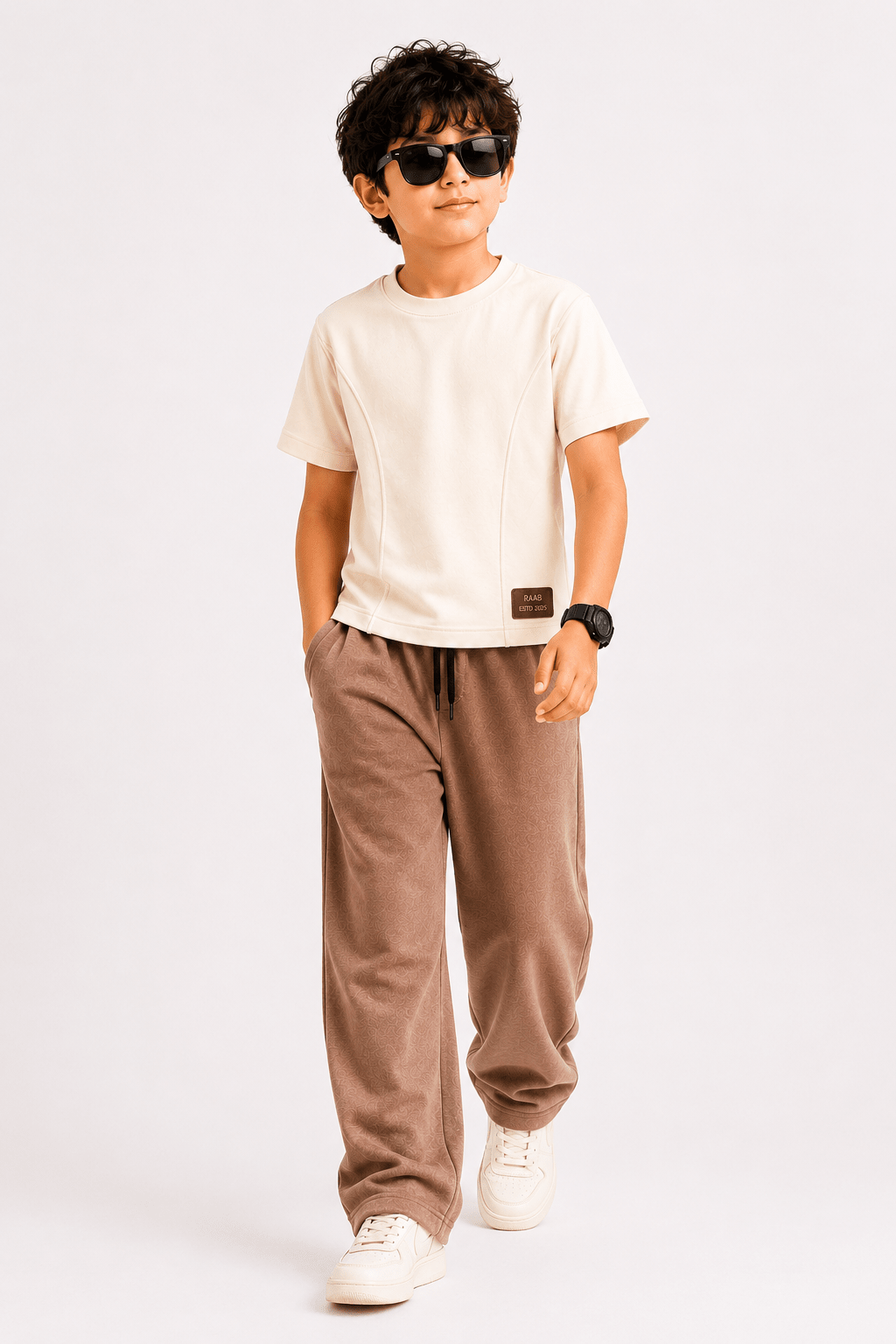 RAAB Premium Soft Terry Co-Ord Set for Kids – Stylish Summer T-Shirt & Trouser Outfit (3 to 15 Years) - Raab.pk