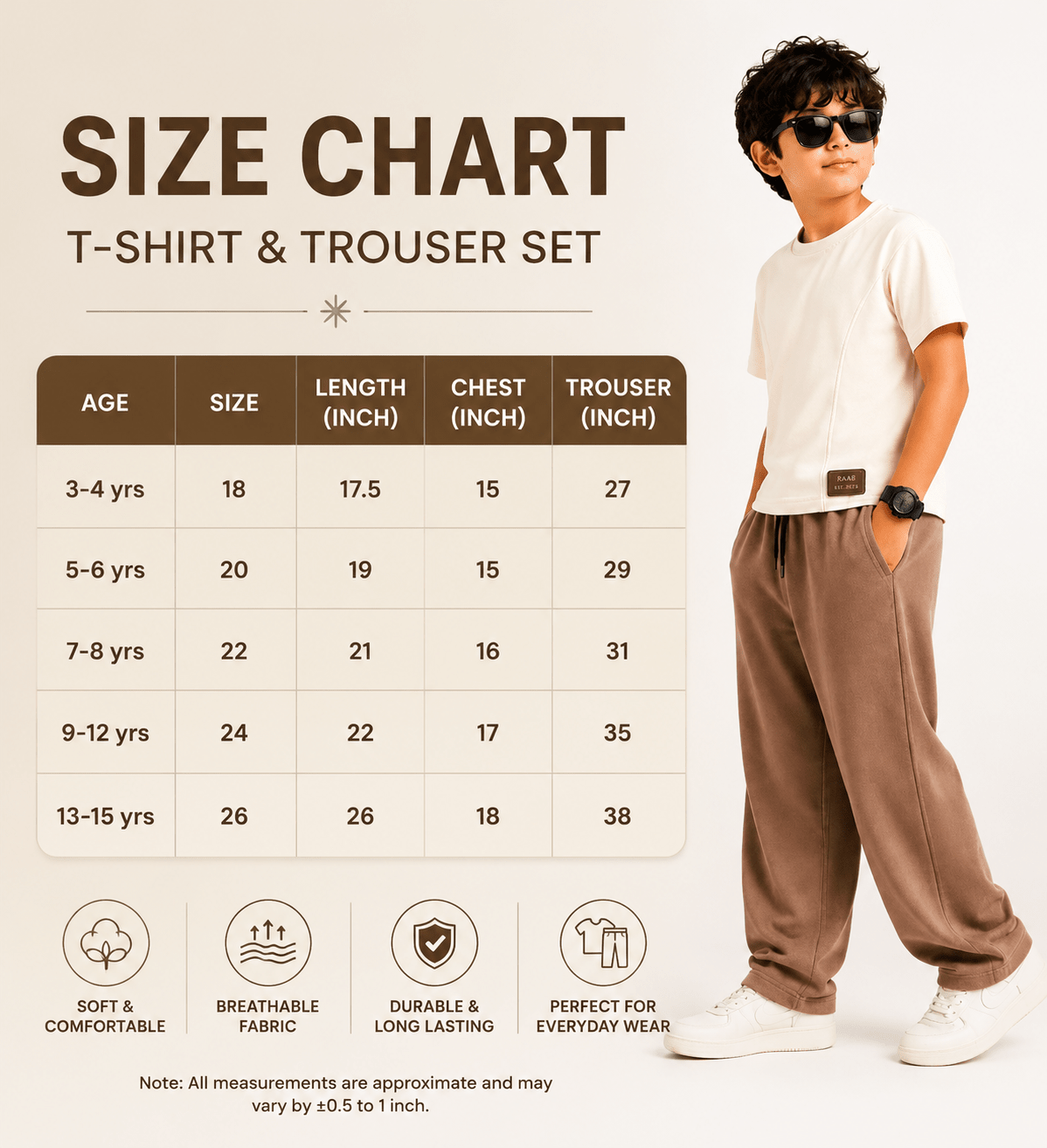 RAAB Premium Soft Terry Co-Ord Set for Kids – Stylish Summer T-Shirt & Trouser Outfit (3 to 15 Years) - Raab.pk